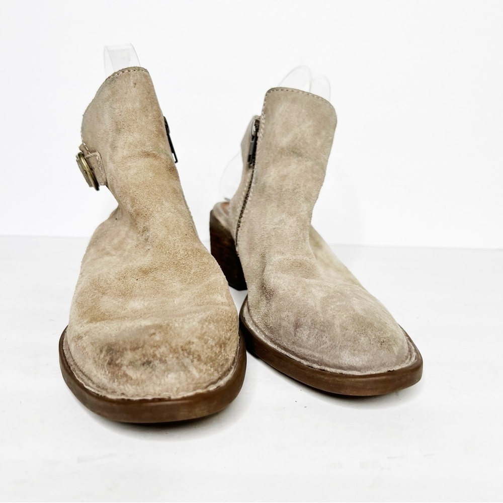 Born Margrit Ankle Slingback Tan Suede Booties Size 7.5 Women’s - Picture 5 of 5